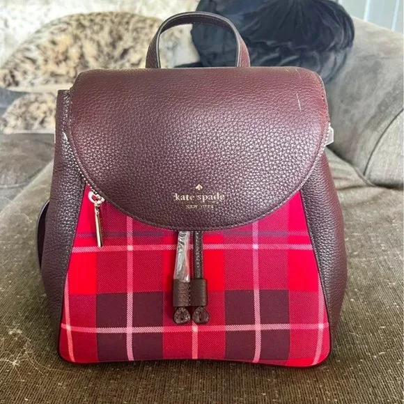 Kate Spade small plaid Backpack kate spade small plaid backpack purse | eBay main image 2